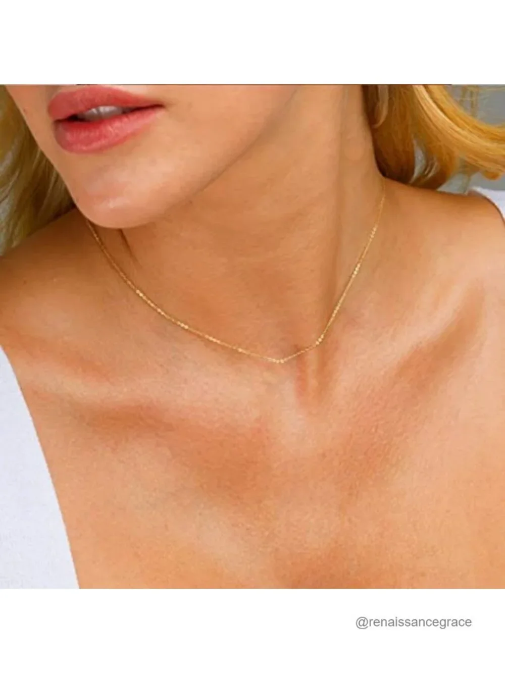 Gold Plated Layered Choker Necklace Set Dainty Multilayer Chains for Women